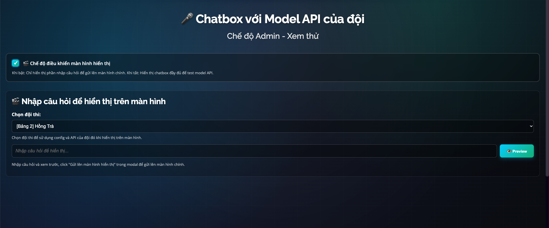 Giao Diện Round 3 - Admin