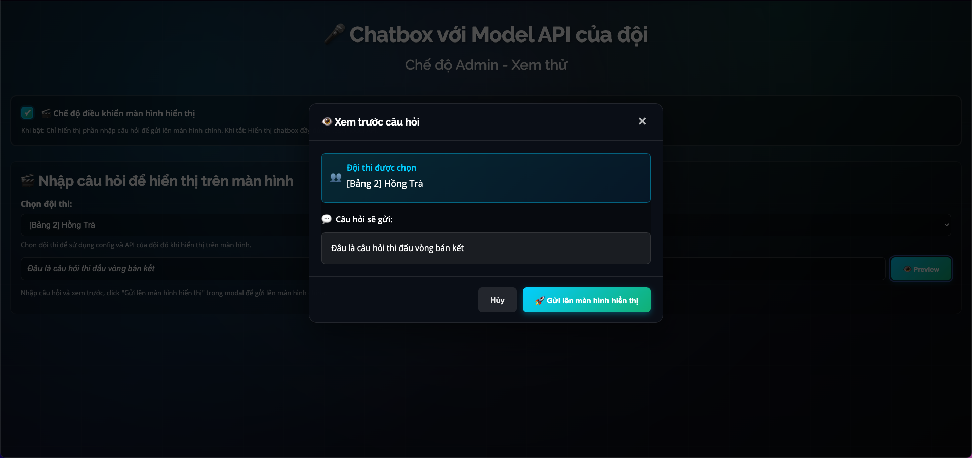 Giao Diện Round 3 - Admin