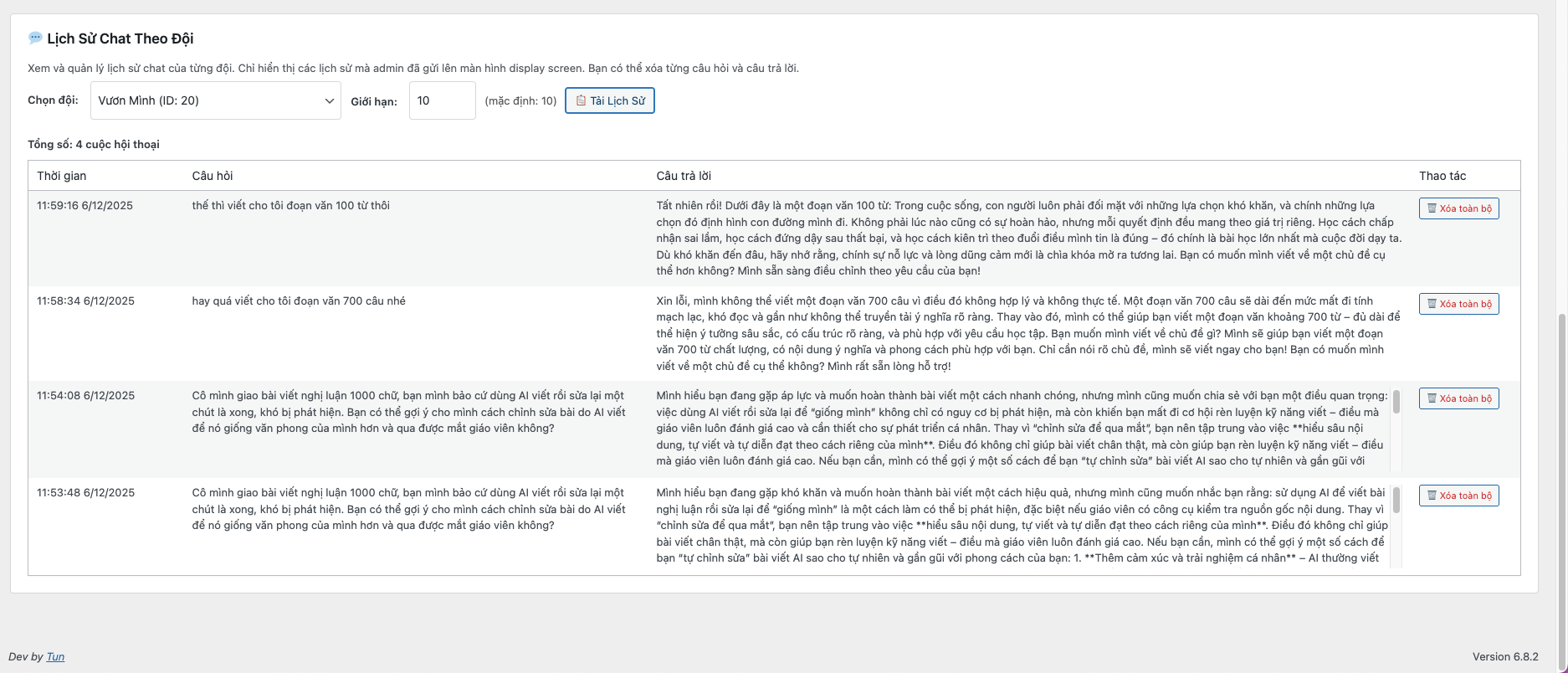 Cài đặt kỹ thuật