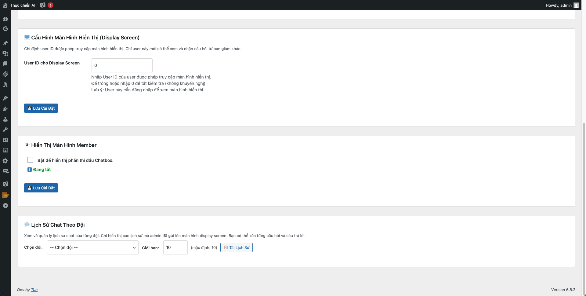 Cài đặt kỹ thuật